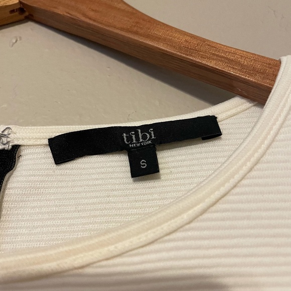 Tibi Short Sleeve Midi Black & White Color Block Stripe Shift Dress Size S - Picture 3 of 6